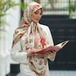 روسری ابریشم ژاکارد نیلگون