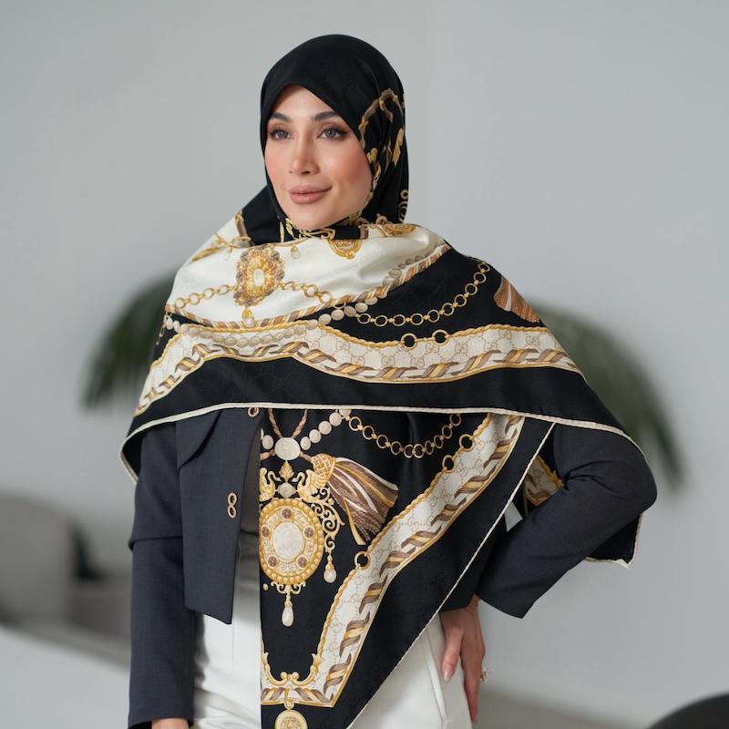 روسری ابریشم ژاکارد آوین