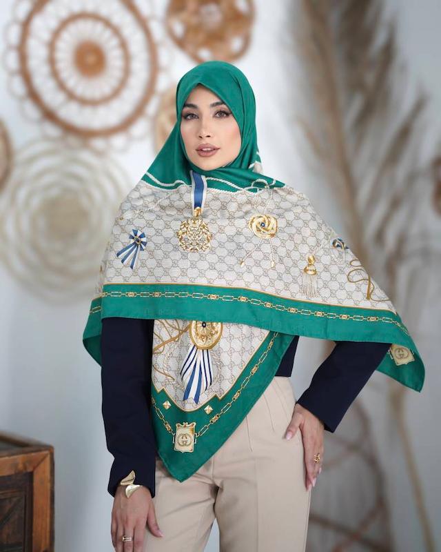 روسری ابریشم ژاکارد خورشید