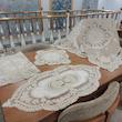 رومیزی دانتل مخمل الیزه ترک ۵ تکه کار شده