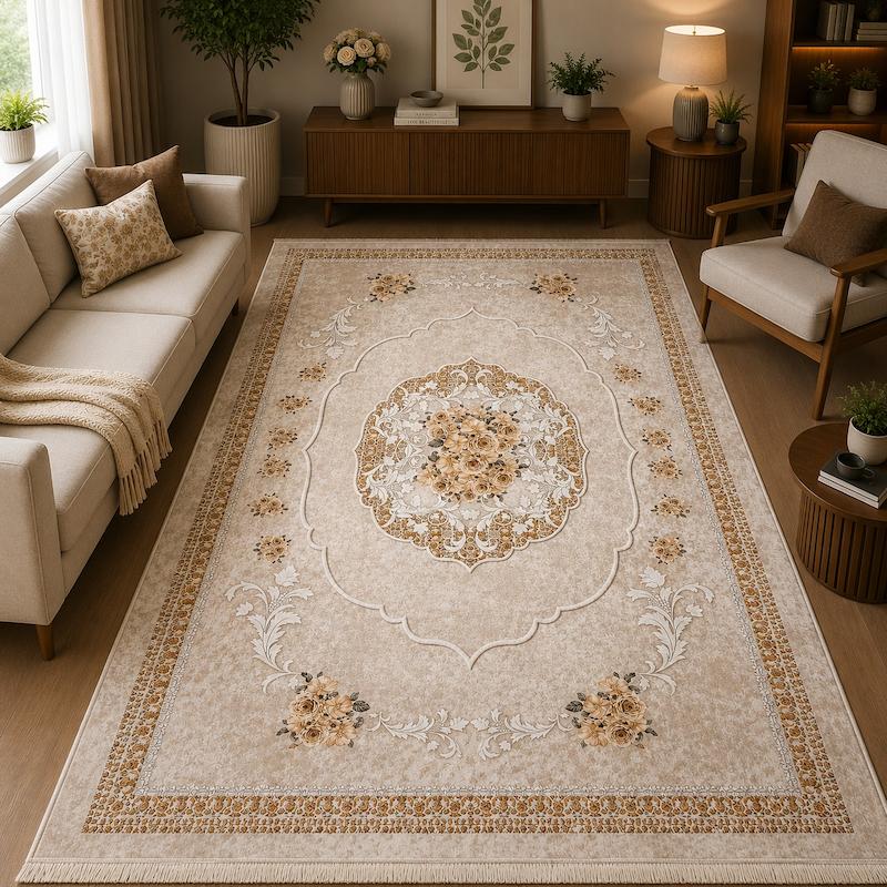 فرشینه طرح ابریشم ترک ۴ متری ۱۵۰×۲۲۵