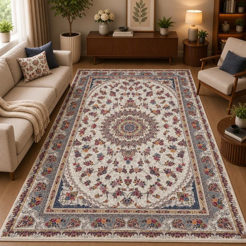 فرشینه طرح ابریشم ترک ۴ متری ۱۵۰×۲۲۵