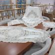 رومیزی دانتل مخمل الیزه ترک ۵ تکه کار شده