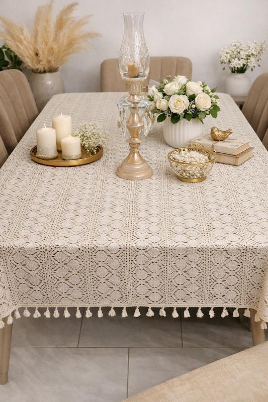 رومیزی ناهار خوری قلاب بافی