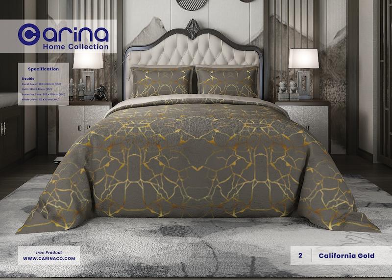 روتختی دونفره کارینا ماربل گلد ۷ تیکه کد ۲
