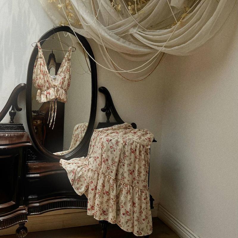 ست دو تیکه نیمتنه دامن وینتیج