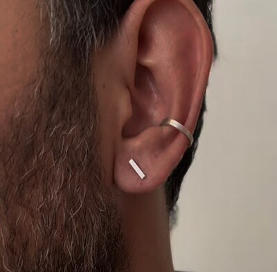گوشواره نقره مردانه خط 