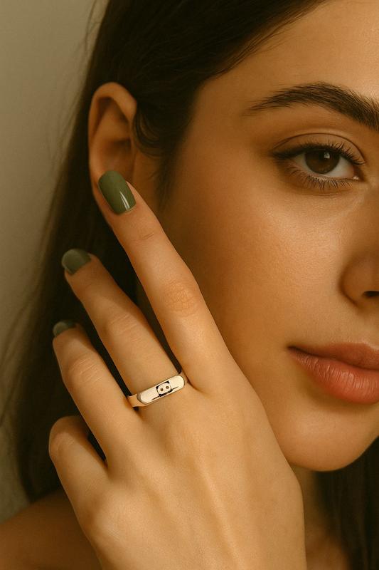 انگشتر مستطیل نقره