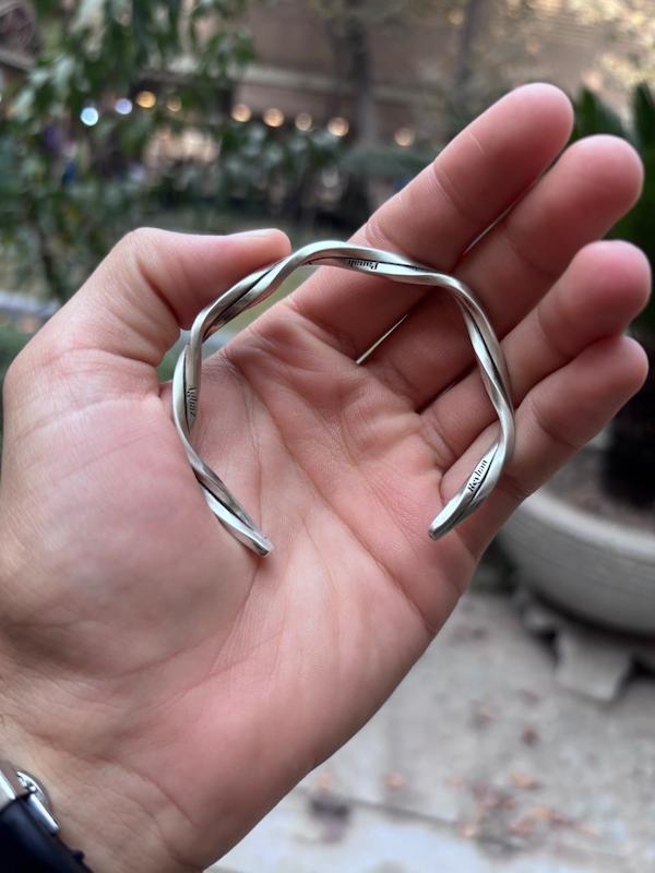 بنگل نقره دو پیچ مردانه