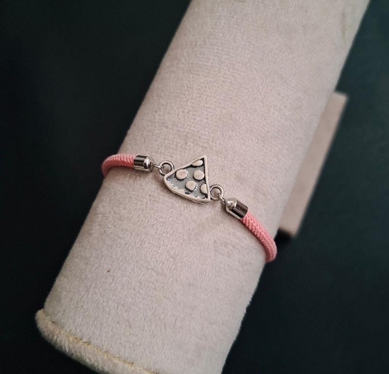 دستبند نقره پیتزا