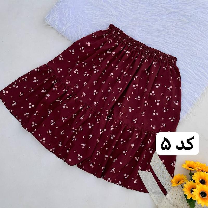 دامن زنانه کوتاه چیندار 