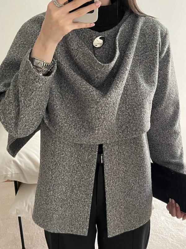 پالتو شالدار Lura طوسی