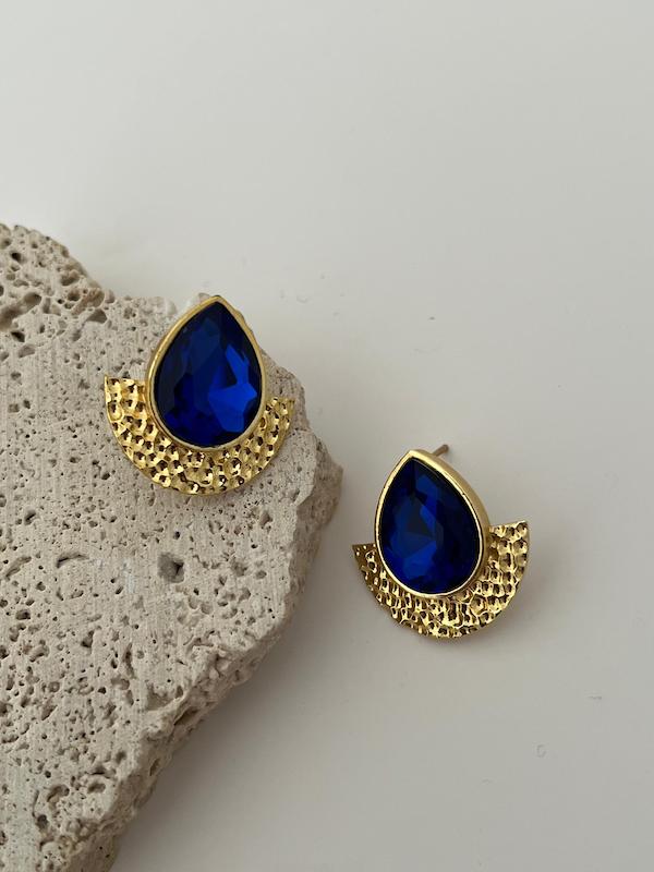 گوشواره اشک نگین آبی 