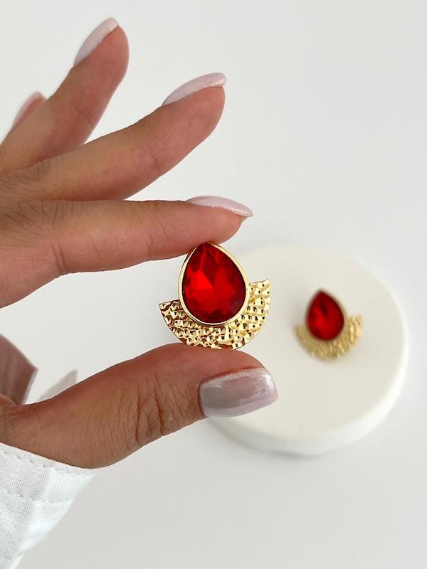 گوشواره اشکی قرمز 