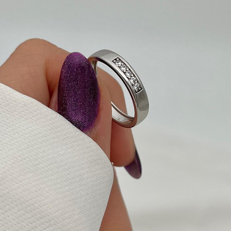 رینگ پنج نگین نقره ای