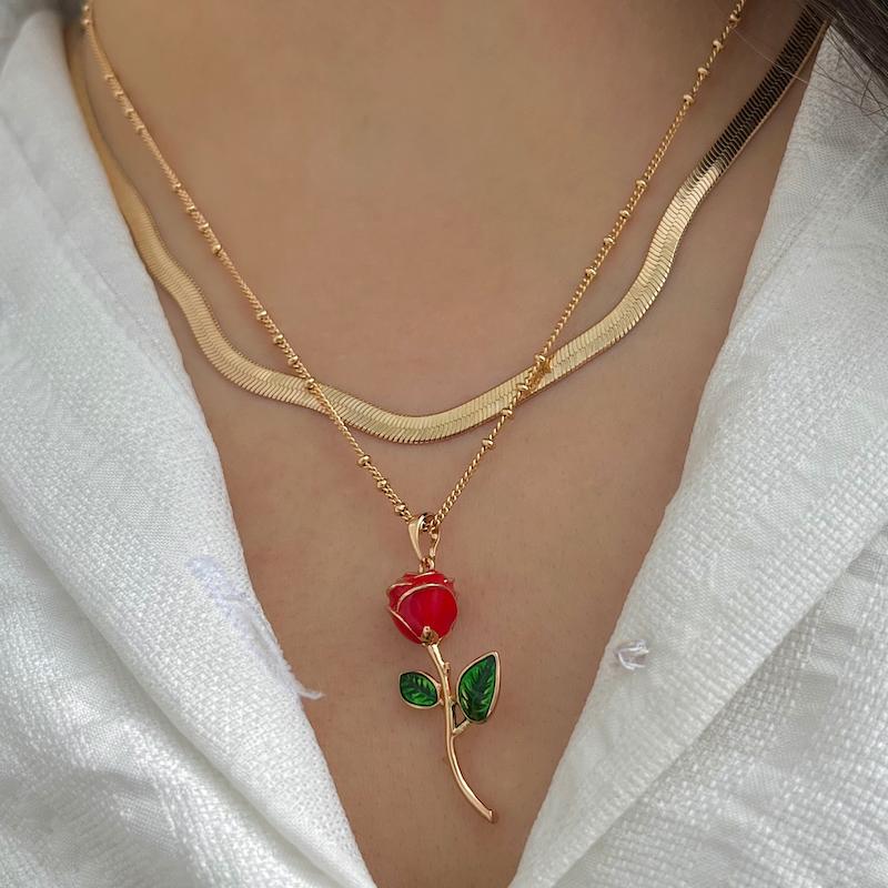 گردنبند گل رز ژوپینگ