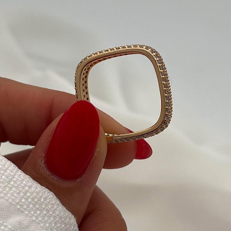 رینگ مربع فول نگین ژوپینگ