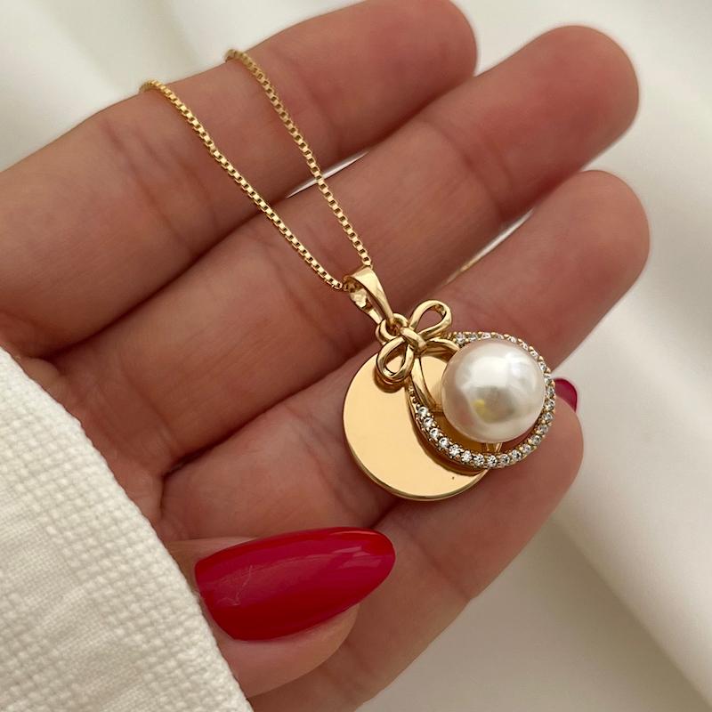 گردنبند مروارید و پولک ژوپینگ 