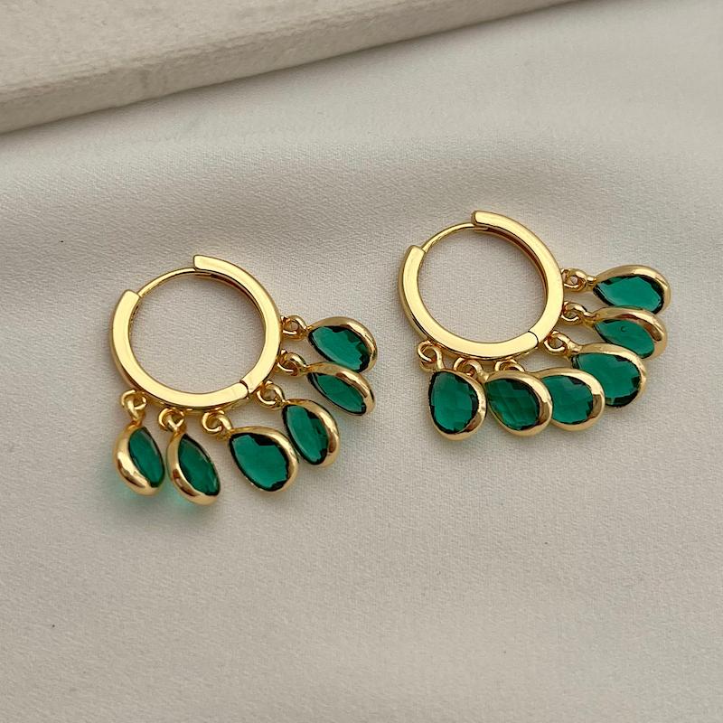 گوشواره سبز اشکی کد 318