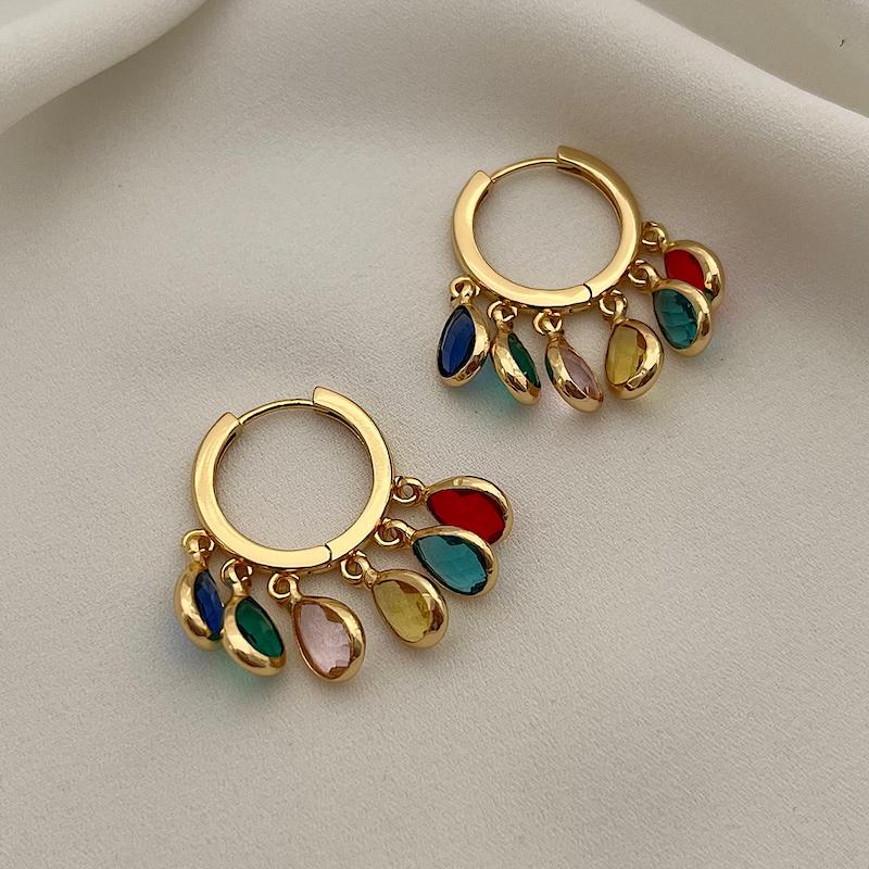 گوشواره اشکی رنگی کد 319