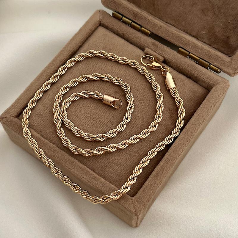 گردنبند طنابی 4ml و 50cm کد 557