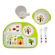 ست ظرف غذای کودک 5 پارچه فیبر بامبو طرح خانه شاد