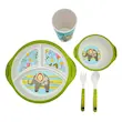 ست ظرف غذای کودک 5 پارچه فیبر بامبو طرح فیل کوچولو