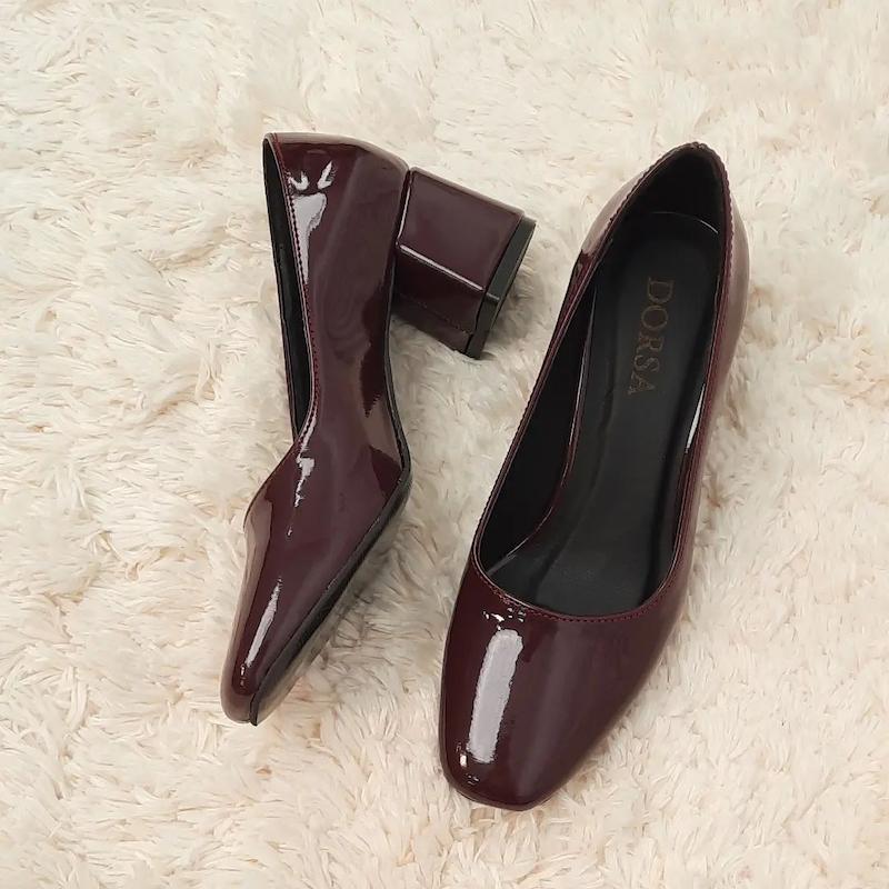 کفش آلبالویی پنج سانت