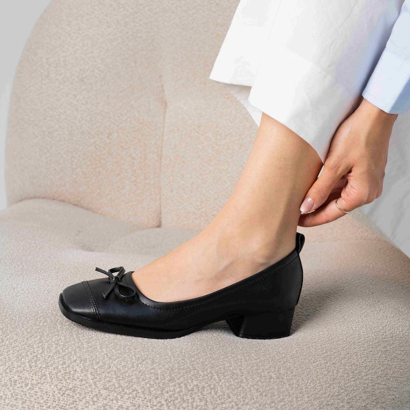 نیل چرمی پاشنه سه سانت