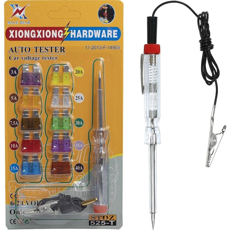 کیت تستر فیوز خودرو به همراه 10 فیوز یدک