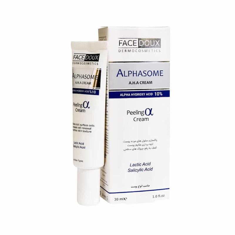 کرم لایه بردار AHA 10 درصد فیس دوکس مدل Alphasome حجم 30 میلی لیتر 