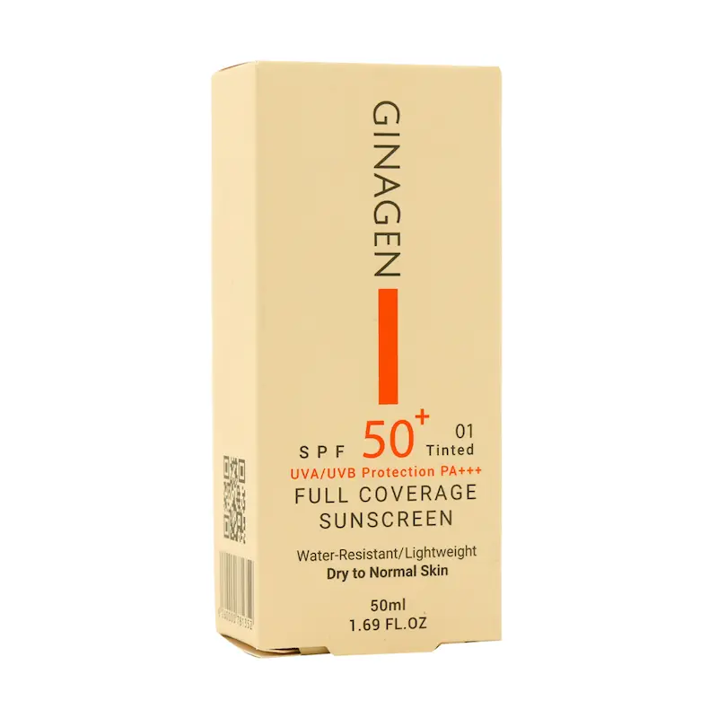  کرم ضد آفتاب رنگی پوست خشک و نرمال SPF50 ژیناژن 50 میلی لیتر 