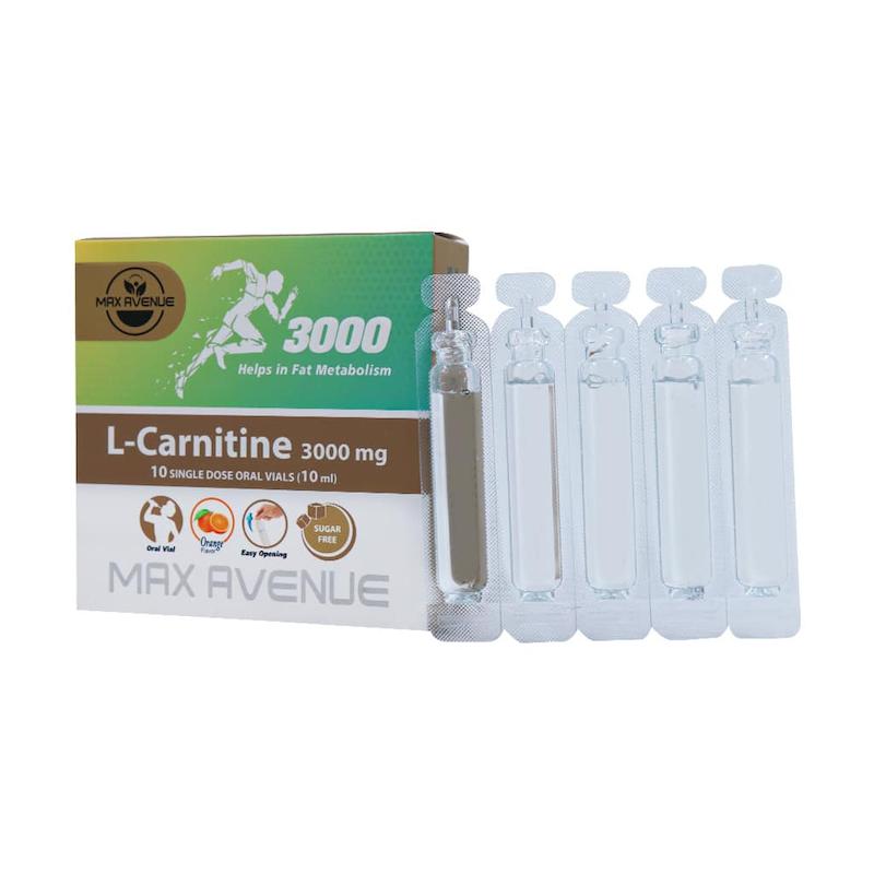  ویال ال کارنیتین 3000 میلی گرم مکس اونیو 10 عدد 