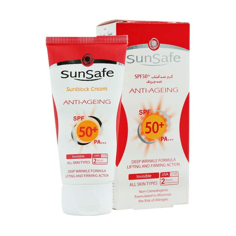  کرم ضد آفتاب و ضد چروک سان سیف SPF50 حجم ۵۰ میلی لیتر 