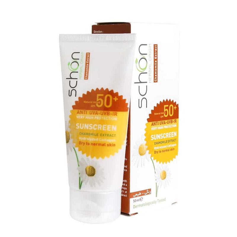  کرم ضد آفتاب شون ⁺SPF50 مناسب پوست های معمولی تا خشک ۵۰ میلی لیتر 