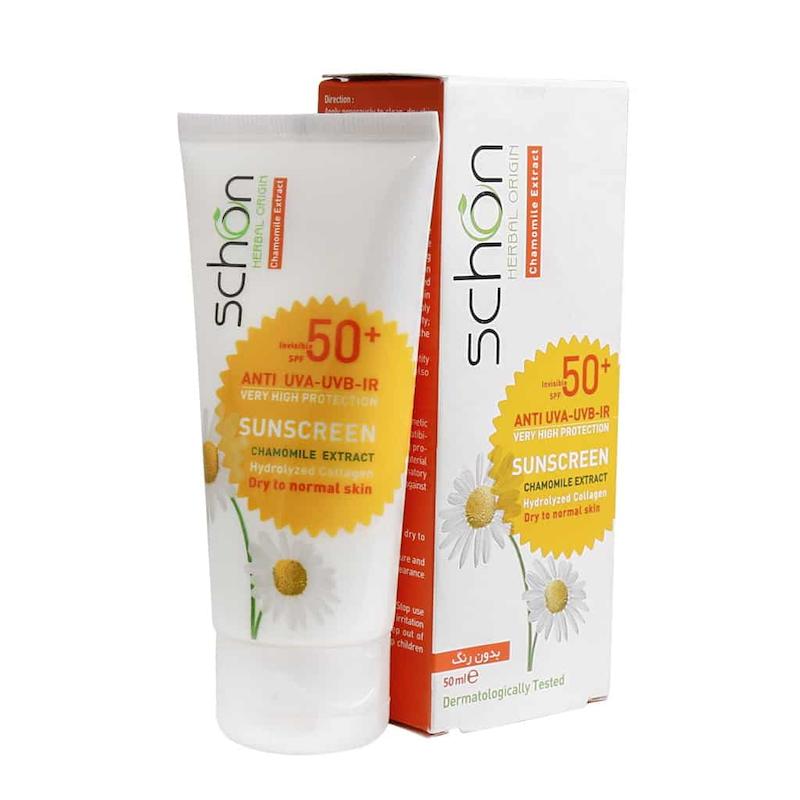  کرم ضد آفتاب شون ⁺SPF50 مناسب پوست های معمولی تا خشک ۵۰ میلی لیتر 