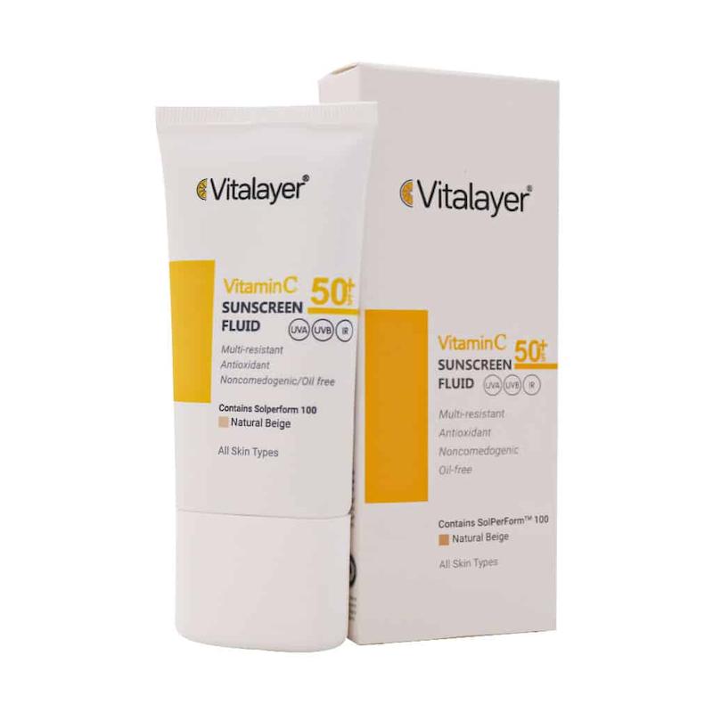  فلوئید ضد آفتاب SPF50 حاوی ویتامین C ویتالیر 50 میلی لیتر 