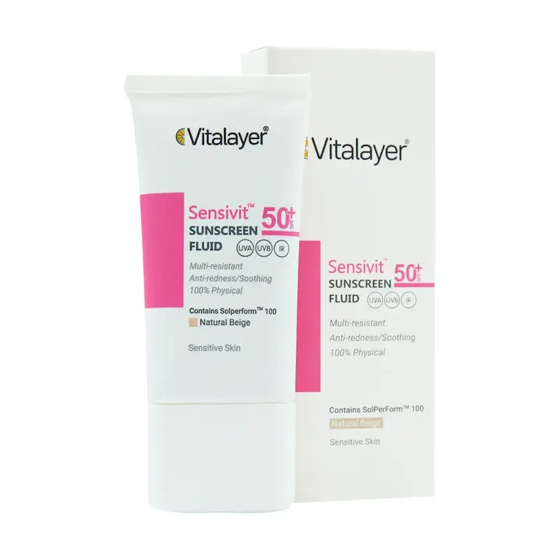 فلوئید ضد آفتاب SPF50 پوست حساس ویتالیر 50 میلی لیتر 