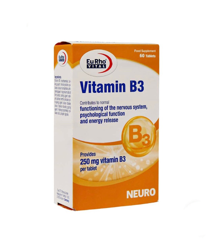 قرص ویتامین B3 یوروویتالبسته 60 عددی