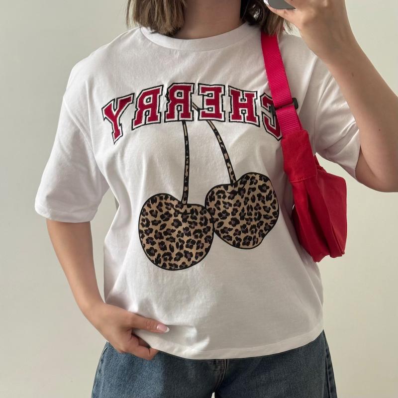 تیشرت وارداتی چری / cherry پلنگی 🍒🐆