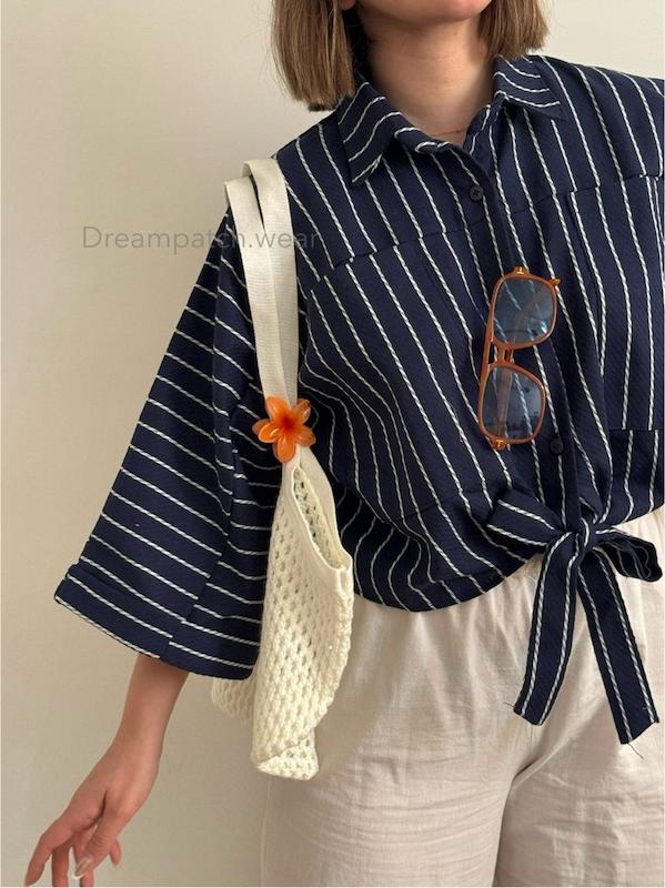 شومیز راه راه گره‌ای راپون