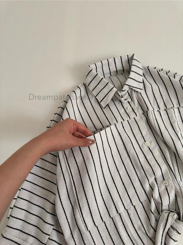 شومیز راه راه گره‌ای راپون