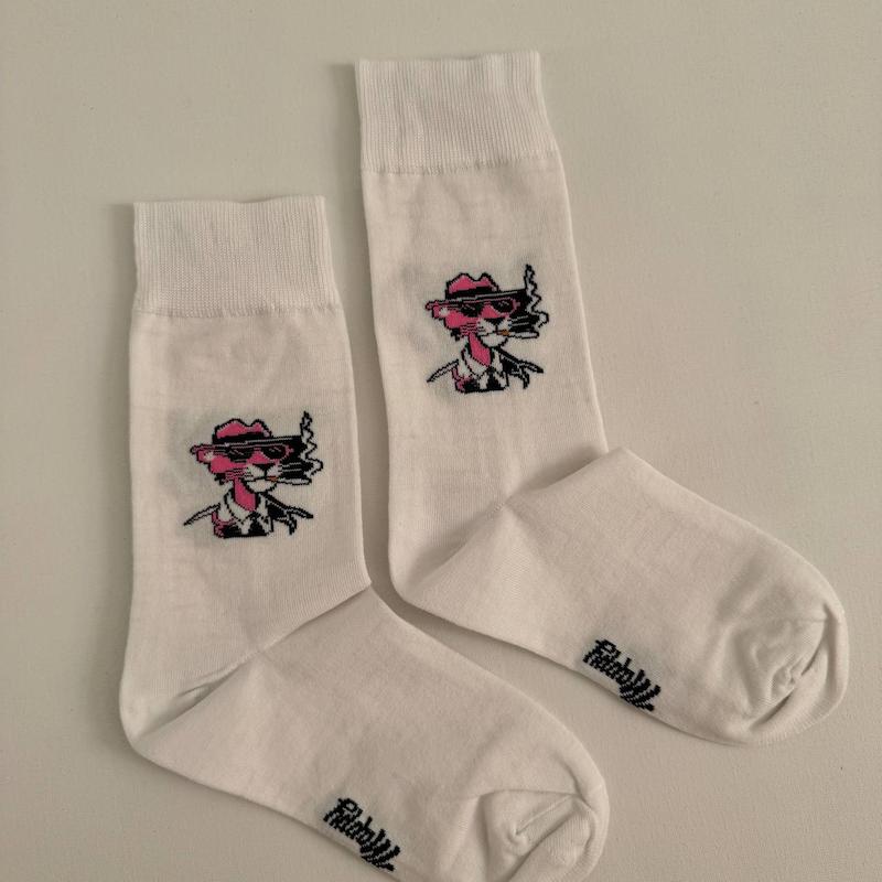 جوراب ساقدار پلنگ صورتی