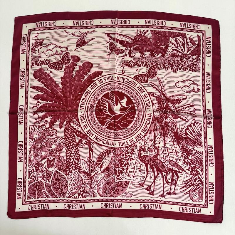 مینی اسکارف ابریشم زرشکی دیور-dior