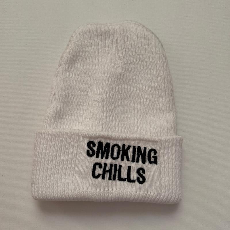 کلاه بافت Smoking chills سفید