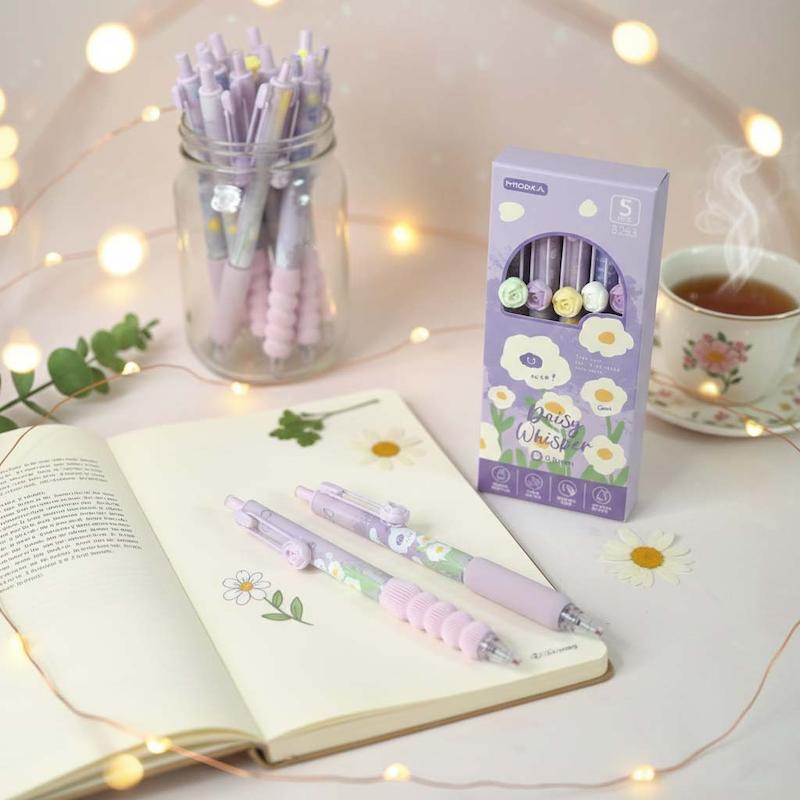 خودکار ژله ای (روان نویس) برجسته برند موکا طرح گل داوودی - تکی