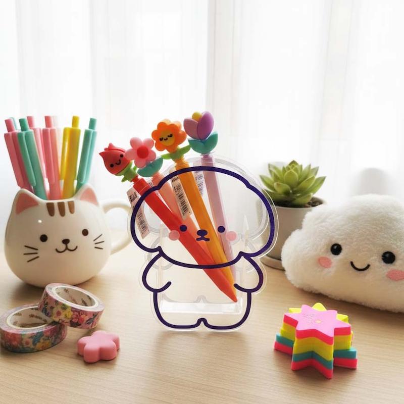 جامدادی رومیزی شفاف طرح خرسی کیوت