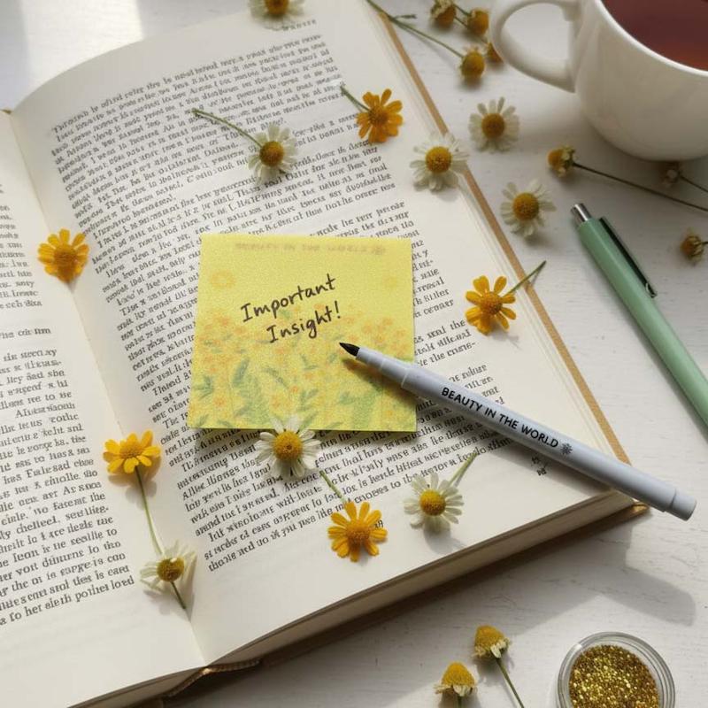 استیک نت گل گلی زرد