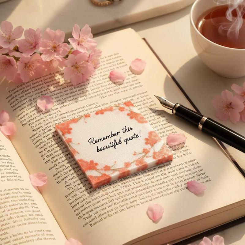 استیک نت گل گلی سفید