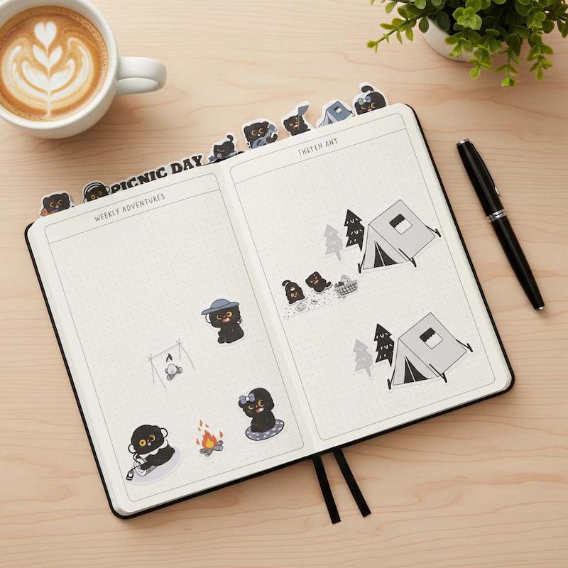 استیک نوت بوکمارک گربه سیاه